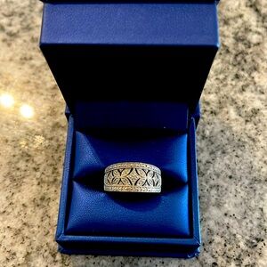 Sterling silver diamond anniversary ring